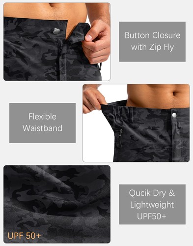 Herren Wandern Cargo Shorts 9" leichte Outdoor Arbeitsshorts für Männer Reise G... - Bild 5 von 6