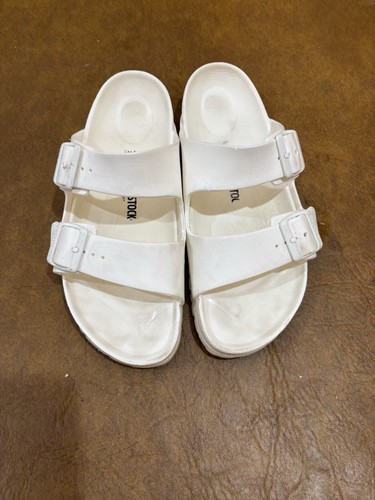 BIRKENSTOCK Arizona Womens WHITE Eva Slides BIRKS shoes size 10