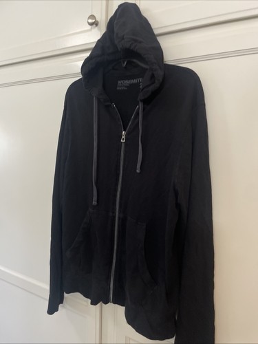 James Perse Yosemite Sudadera con Capucha Negra Vintage Para Hombre 2 Negra Cremallera Completa EE. UU. - Imagen 7 de 11