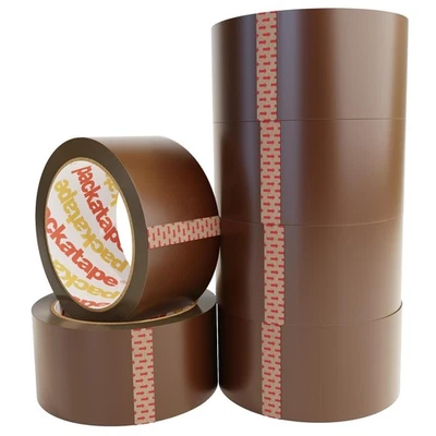 Packatape - 6 Rolls Per Pack 48MM x 66M Brown Packaging Tape 6 Rolls,