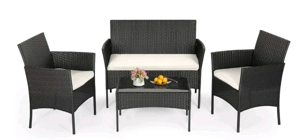 Patio Furniture Set 3 Pieces, Outdoor Wicker Furniture with Coffee Table 2025 - Image 4 of 4