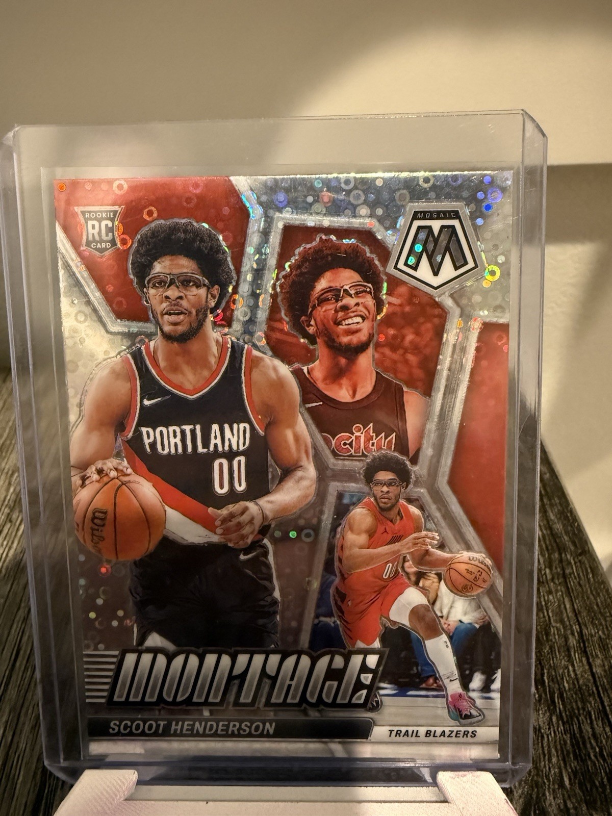 2023-24 Panini Mosaic Fast Break Montage Prizm #22 Scoot Henderson RC