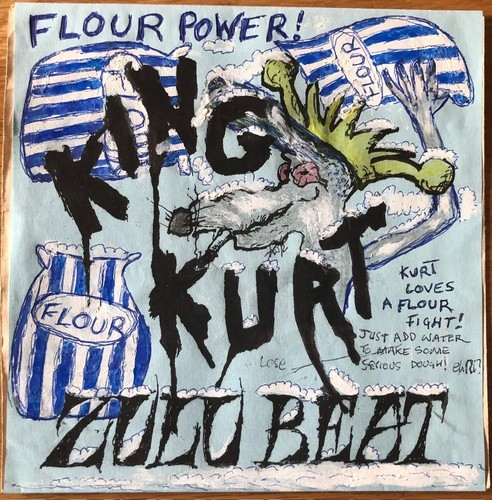 KING KURT - ZULU BEAT - 2ND - GREEN 7" VINYL w/ UNIQUE NO'D P/S - meteors cramps