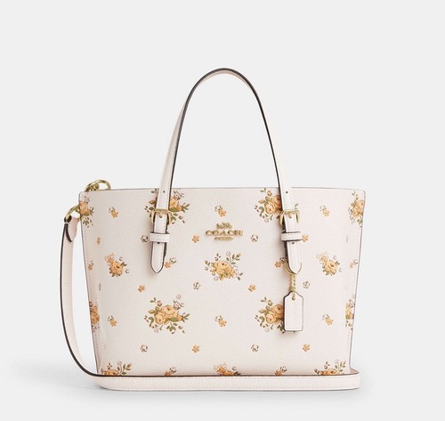 COACH CAL44 Mollie Tote Bag 25 With Floral Print Double Face & Pebble Leather - Picture 15 of 18