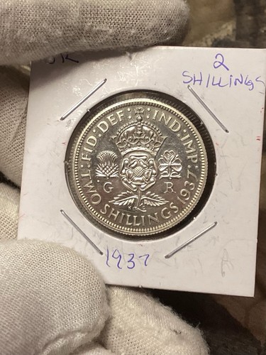 1937 Great Britain Florin Proof - KM 855 - Silver .1818 ASW - Obv. Scratched