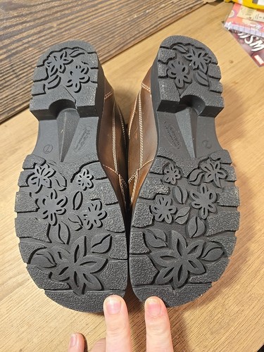 Vintage SELF ESTEEM Womens Sz 7 Chunky BROWN Shoes Loafer Y2K Lace Up 90's - Picture 12 of 13