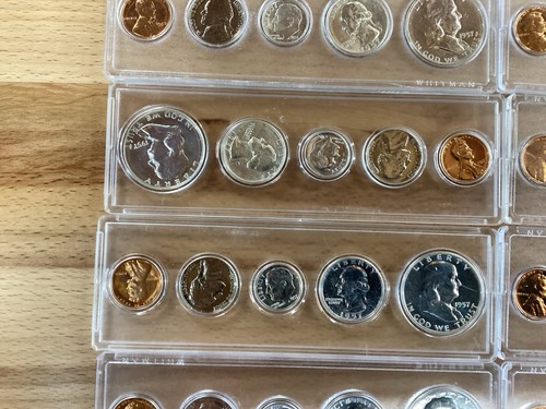 1957 US Silver Proof Sets Lot of 12 Gem Sets in Whitman Holders E1757 - Bild 4 von 16