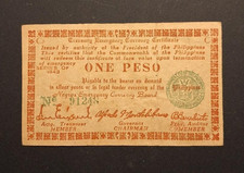 1943 Philippines 1 Peso Emergency Issue - Very Nice Circ Collector Note-c6915xcn