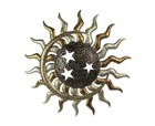 Multi-Tone Celestial Sun Moon and Stars 25 inch Diameter Metal Wall Hanging