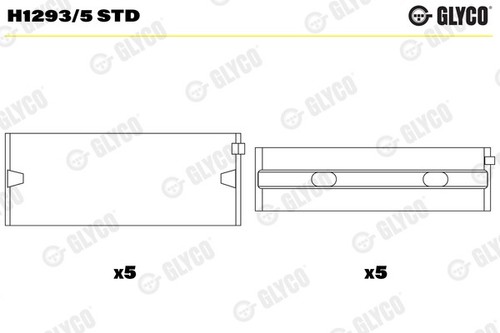 Main Bearing fits JEEP RENEGADE 1.6D 2014 on Glyco Genuine Quality Guaranteed - Picture 2 of 2