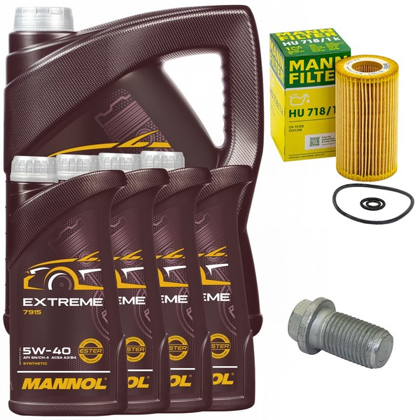 MotoröL Filter Set Mannol 5W-40 API 9 Liter + Schraube FüR Mercedes Vito W639-image