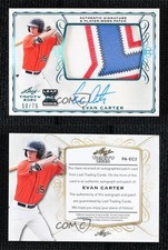 2020 Leaf Trinity Patch Auto Platinum /75 Evan Carter #PA-EC2 Patch Auto