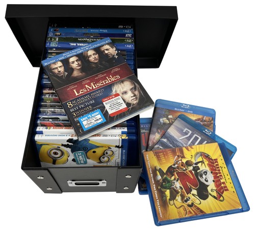 1 CheckOutStore Black Blu-ray Cases Storage Box (Holds 25 Cases) - Picture 1 of 7