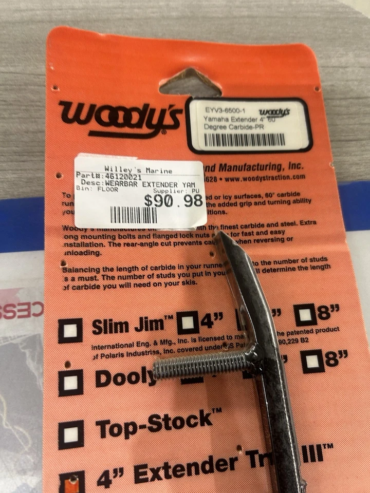 Woodys - EYV3-6500 - Extender Trail III Flat-Top Carbide Runners - Image 4 of 4