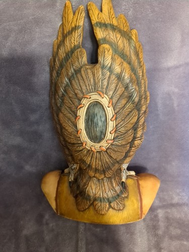 Ceramic Male American Indian Head/Bust Owl Headdress Large Western 12X8 - Picture 2 of 4