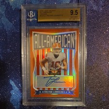 2021 Trevor Lawrence Leaf Valiant All American Rookie Auto /50 Orange Bgs 9.5