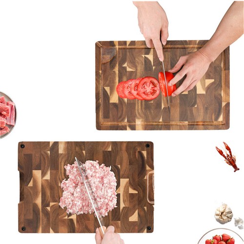 38*28cm Wooden Chopping Board Bamboo Cutting Serving Wood Kitchen Food UK - Picture 6 of 9