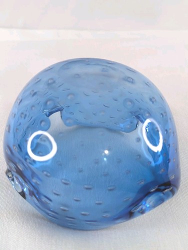 MCM Studio Kunst Glas Kobalt Türkis 3" hoch kontrollierte Blasenschale - Bild 4 von 16