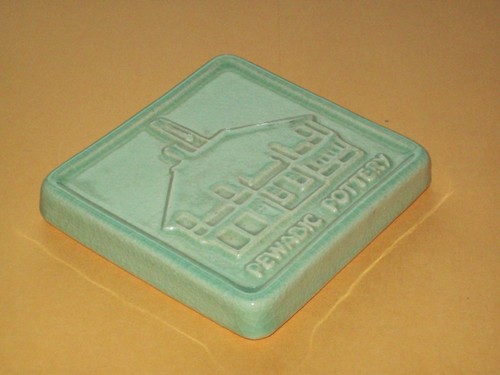 2006 grüne Pewabic Keramikfliese ~ Vintage erhöhtes Gebäude Detroit Michigan Haus - Bild 9 von 13