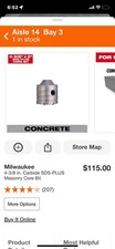 Milwaukee 48-20-5255 2 Piece Masonry Core Bit - Silver