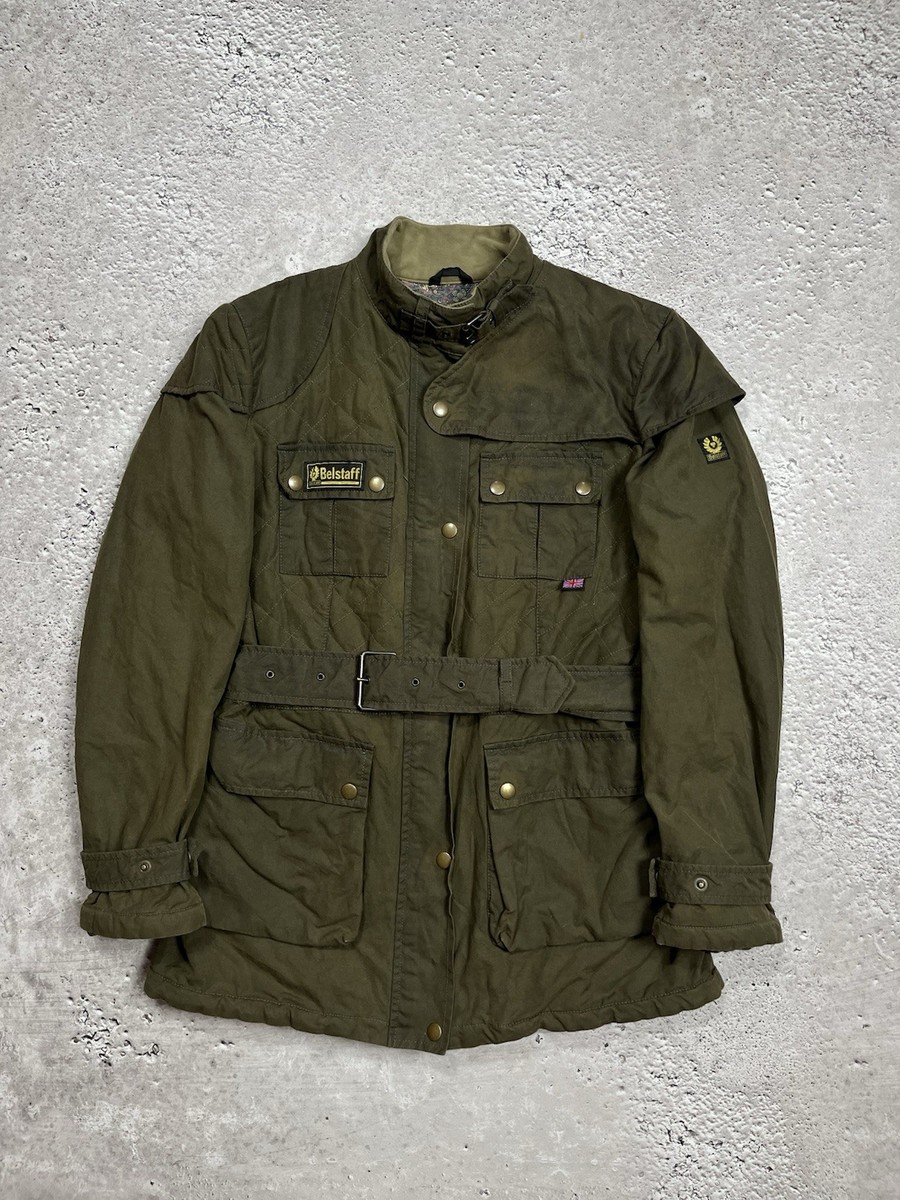 Belstaff Gold Label Waxed Cotton Motorcycle Biker Jacket Olive