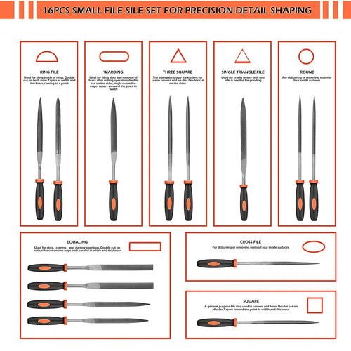 19PCS Metal File Set Forged Alloy Steel File Sets with Carry Case for DIY, USA - Picture 11 of 15