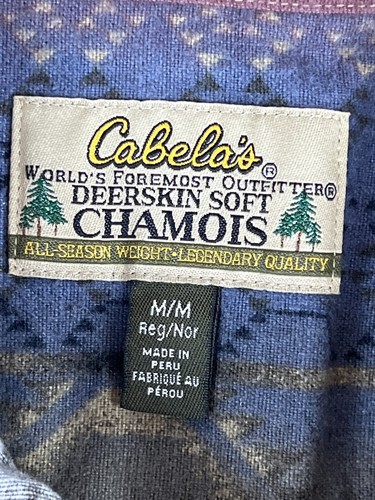 Cabelas Hirschleder weiches Sämisch Hemd Herren Gr. Medium mehrfarbig Azteken Button Down - Bild 12 von 15