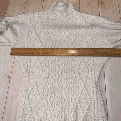 H&M Damen Strick Long Pullover Gr. UK XS Elfenbein Langarm Rollkragen Pullover - Bild 6 von 16