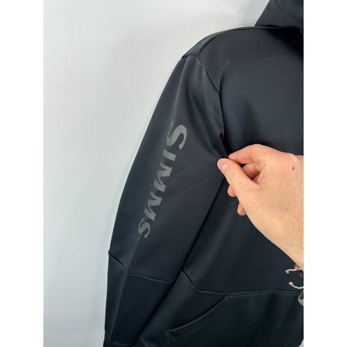 Simms Fishing Hoodie Black Size Small Mens Missing Drawstring - Picture 11 of 12