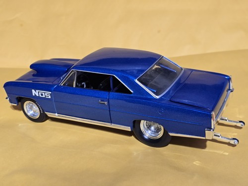 Ertl American Muscle 1/18 NOS 1966 NOVA Pro Street wunderschönes blaues Drag Car mit Box - Bild 6 von 17