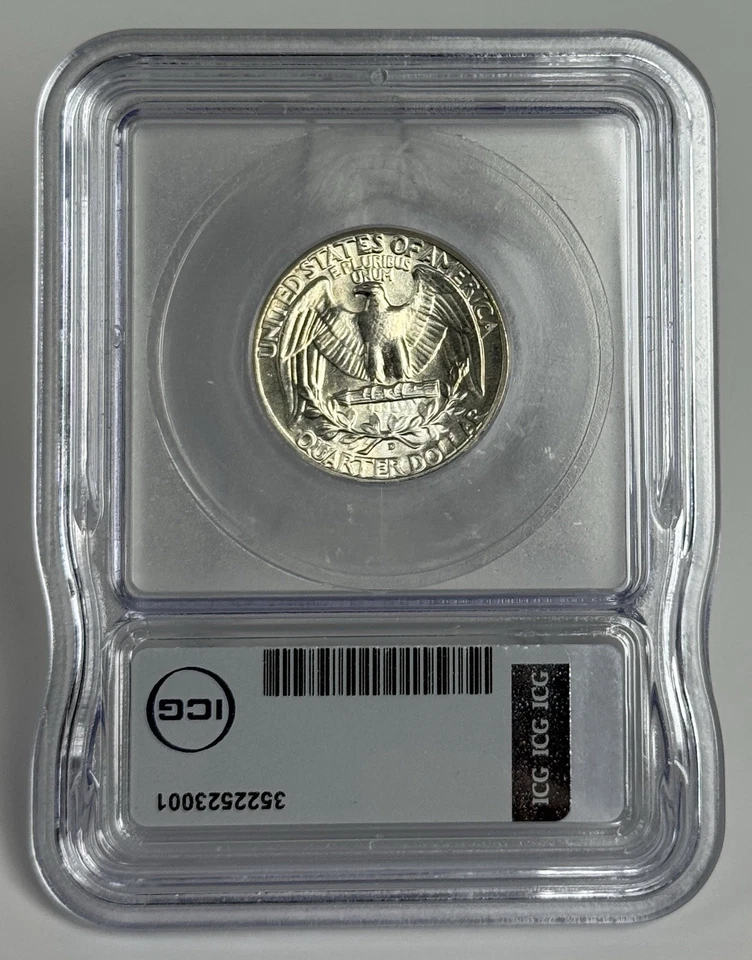 1943-D Washington Silver Quarter MS65 DDO RPM D/D Brilliant Rainbow Toning - Image 2 of 4