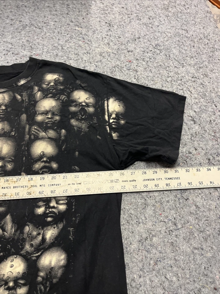 Camiseta Vintage Futuristic Faces Doble Cara Rock Eagle XXL Negra Manga Corta Foto 4 de 4