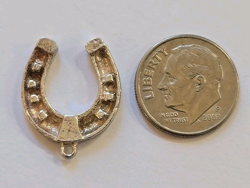 Sterling Silver ~ HORSESHOE Charm ~ CLEAN STURDY CAST ~ VINTAGE! - Bild 2 von 4