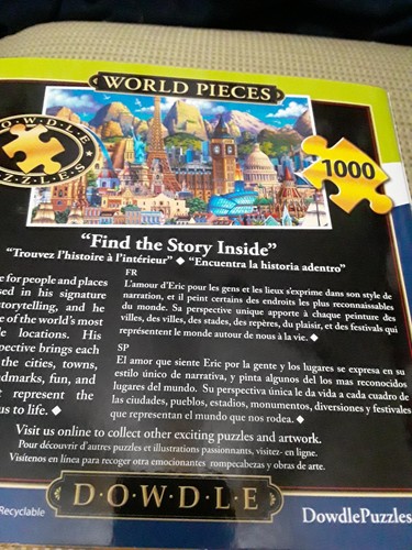 Buffalo Games DOWDLE Puzzle 1000 Piece WORLD PIECES New 1999 - Picture 2 of 3