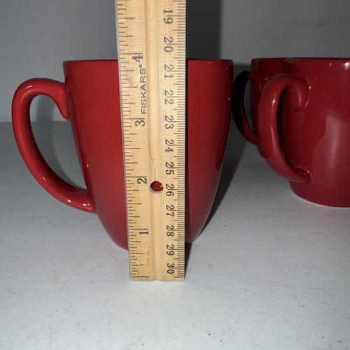Corelle Coordinates Stoneware Dark Red Coffee Cups Set of 4 - Picture 9 of 10