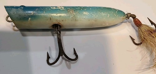 Vintage Creek Chub Striper Stike Topwater Popper 4.75" Blue/Wht 1.5oz Bass Lure - Picture 10 of 18