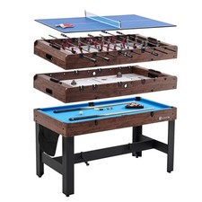54" 4-In-1 Multi Game, Billiards, Table Tennis Pong Table, Air Hockey, Foosball,