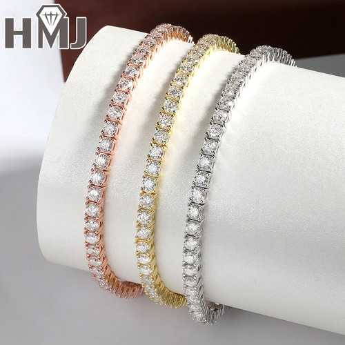 3mm-5mm Moissanite Tennis Chain Bracelet Women 925 Sterling Silver Pass Tester - Picture 3 of 26