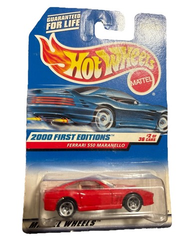 2000 Hot Wheels 1 1st edition FERRARI 550 Maranello Red 5 Spoke