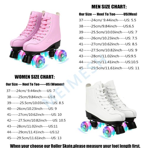 MEIMESH PU Leather Roller Skates for Women Outdoor and Indoor Adjustable Four... - Picture 2 of 7