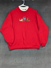 Vtg Top Stitch Petite Red Sweatshirt Christmas Cats Crazy Cat Lady Grandma MP