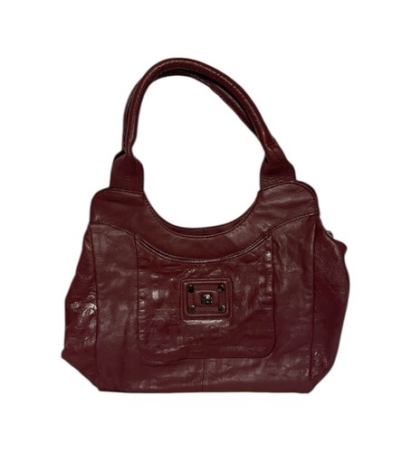 Stone Mountain Burgundy Red Leather Shoulder Bag Hobo Style Purse Handbag - Picture 1 of 7