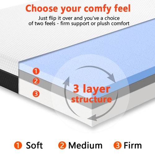 Mattress Queen Double King Single Bed Mattresses Gel Memory Foam No Spring - Picture 5 of 16