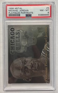 1996 Metal Michael Jordan Platinum Portraits #5 PSA 8 NM-MT Chicago Bulls Rare C