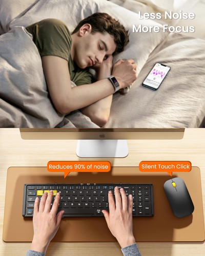 Foldable Bluetooth Keyboard and Mouse, Portable Folding Pocket Keyboard Mouse... - Picture 7 of 8