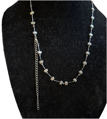 Necklace Butterfly Pieces Silvertone ~25 Inch Length NOV25 - Picture 4 of 8