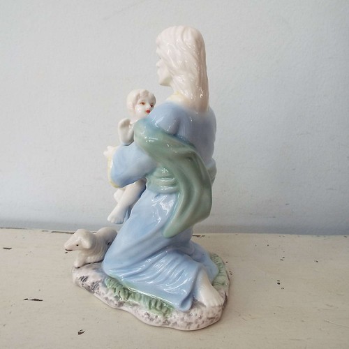 Jesus Figur mit Kind Lamm Ostern Porzellan Figur K's Collection - Bild 6 von 7