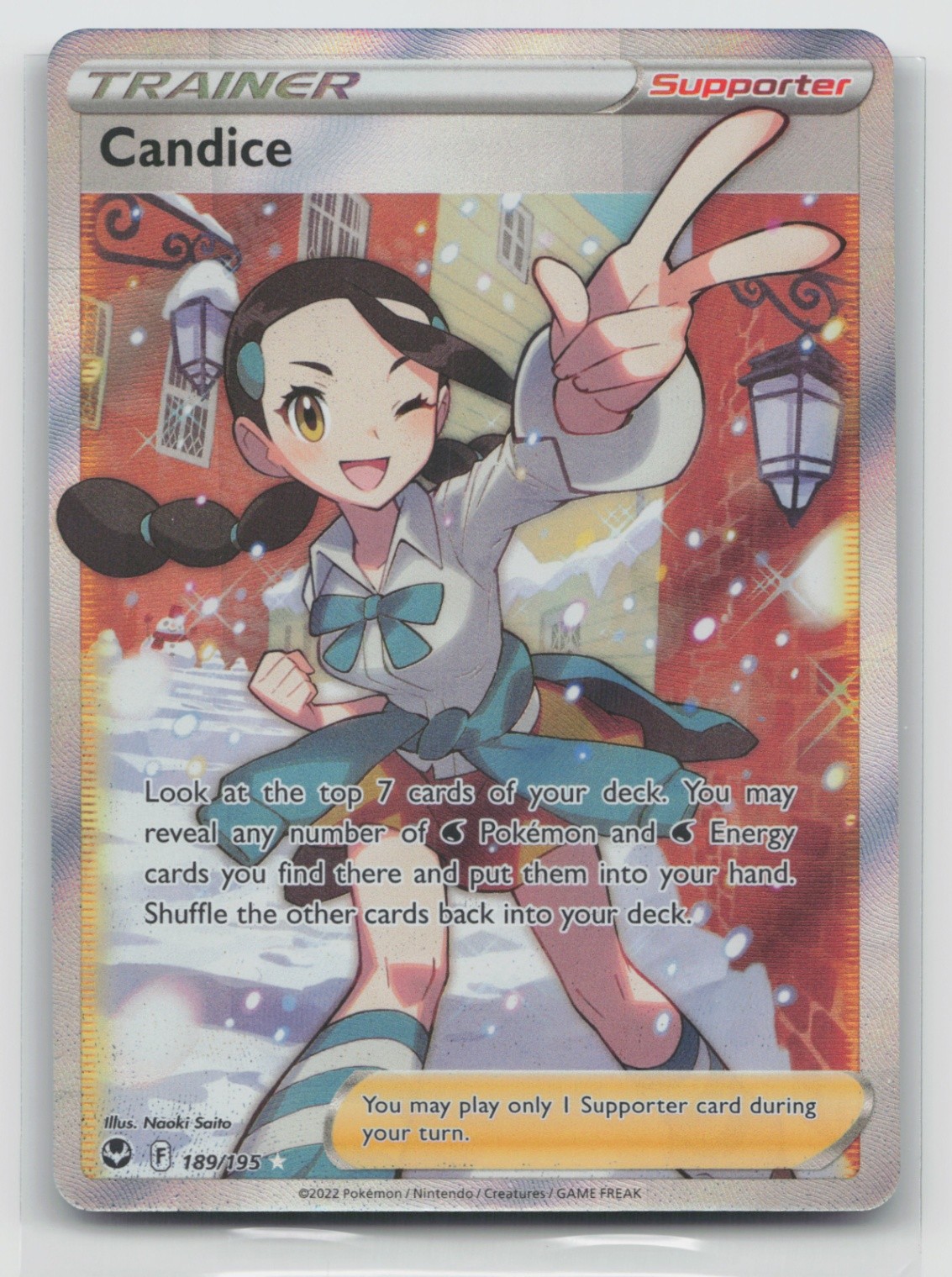 Pokemon Card Candice (Full Art) Ultra Rare SWSH12: Silver Tempest 189/195 NM