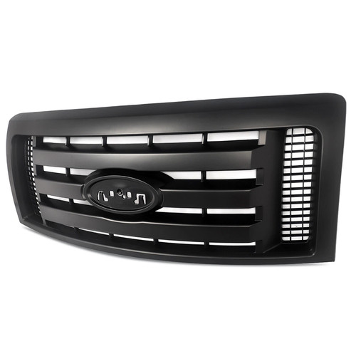 Matte Black Upper Front Bumper Grille Grill For 2009-2014 Ford F-150 F150 XLT - Picture 8 of 13