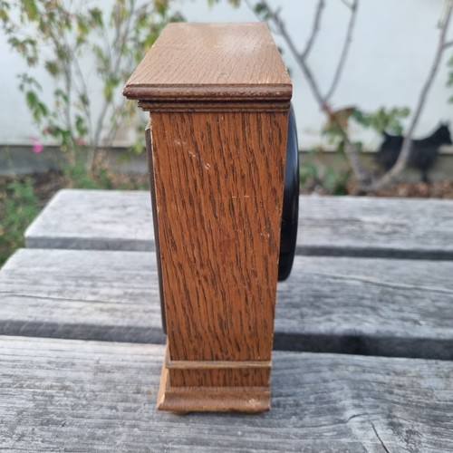 Elliott of London Oak Cased Mantle Clock Cherubs Laubsägearbeit Vintage Ersatzteile Reparaturen - Bild 3 von 21